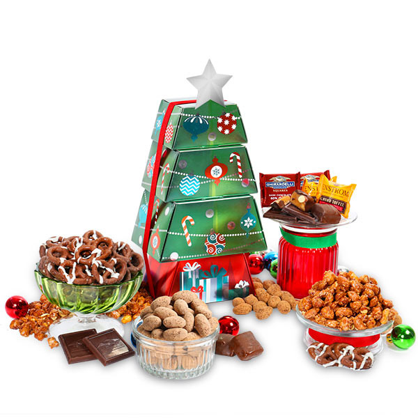 Food Christmas Gifts
 Christmas Food Gift Tower by GourmetGiftBaskets