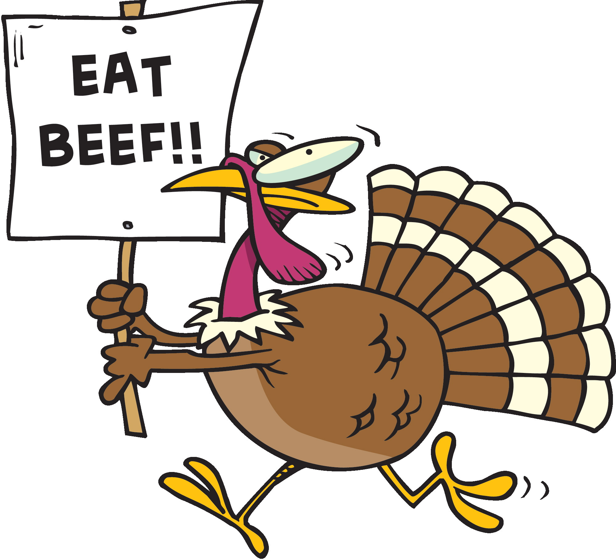 Funny Turkey Pics For Thanksgiving
 Eat Beef Funny Turkey Clipart Image