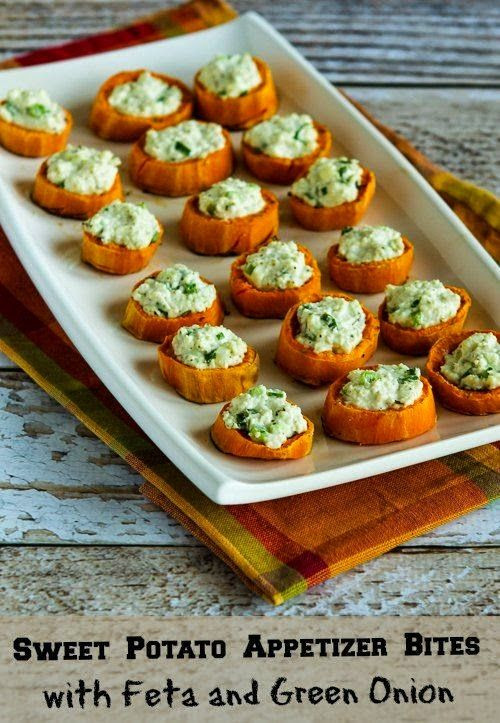 Gluten Free Thanksgiving Appetizers
 Sweet Potato Appetizer Bites with Feta and Green ion