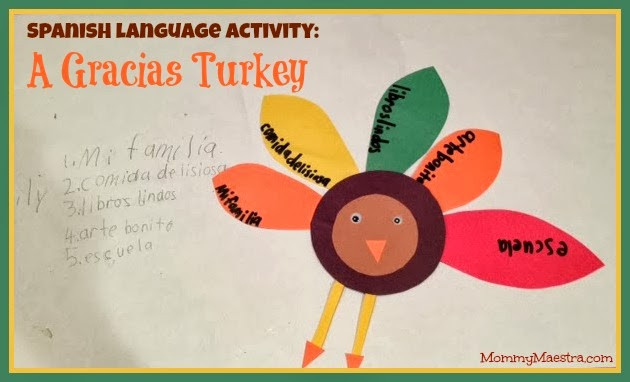 Gracias The Thanksgiving Turkey
 Mommy Maestra Spanish Language Activity Gracias Turkey