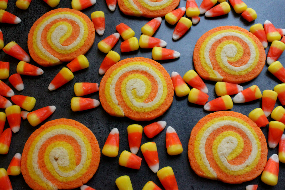 Halloween Candy Cookies
 Candy Corn Swirl Cookies