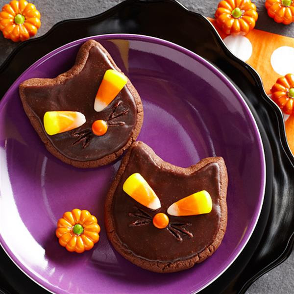 Halloween Cat Cookies
 Scaredy Cat Halloween Cookies