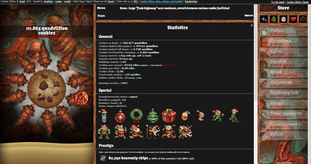 Halloween Cookies Cookie Clicker
 Cookie er Statistics April 11th 2014 by
