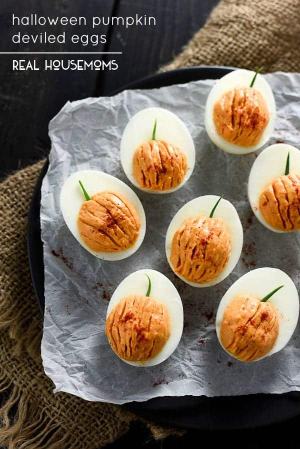 Halloween Deviled Eggs Recipes
 Halloween Pumpkin Deviled Eggs ⋆ Real Housemoms