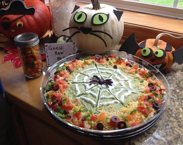 Halloween Dips And Spreads
 Halloween 7 Layer Bean Dip Recipe