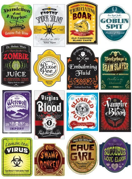 Halloween Drinks Labels
 Poisions and Potions on Pinterest