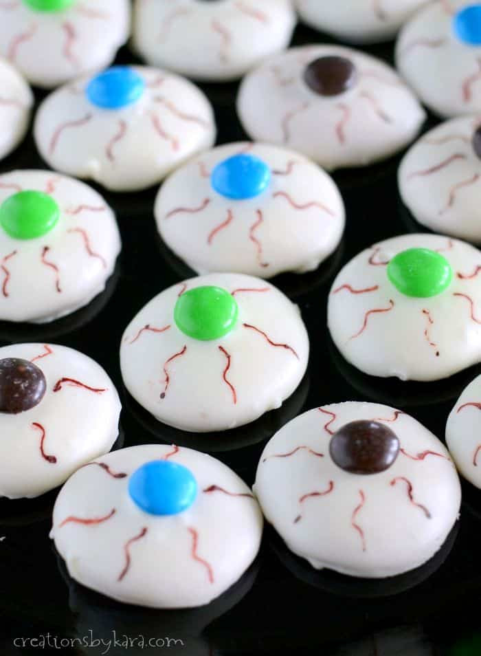 Halloween Eyeball Cookies
 Halloween recipe bloodshot eyeball cookies