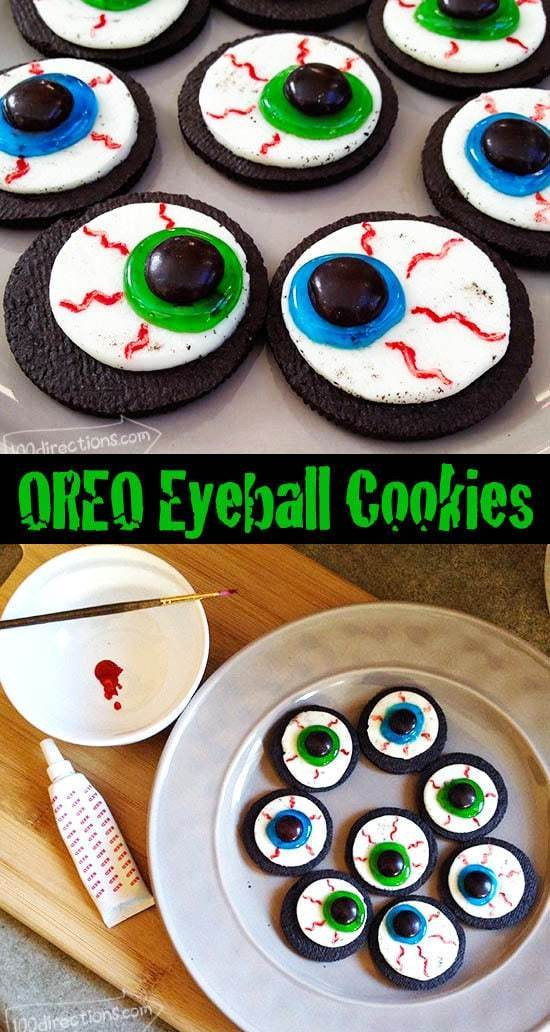 Halloween Oreo Cookies
 OREO Cookie Eyeballs Halloween Treat DIY 100 Directions