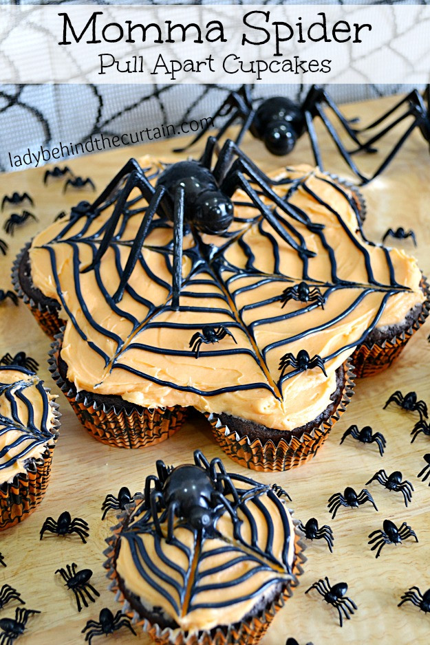 Halloween Pull Apart Cupcakes
 Momma Spider Halloween Pull Apart Cupcakes