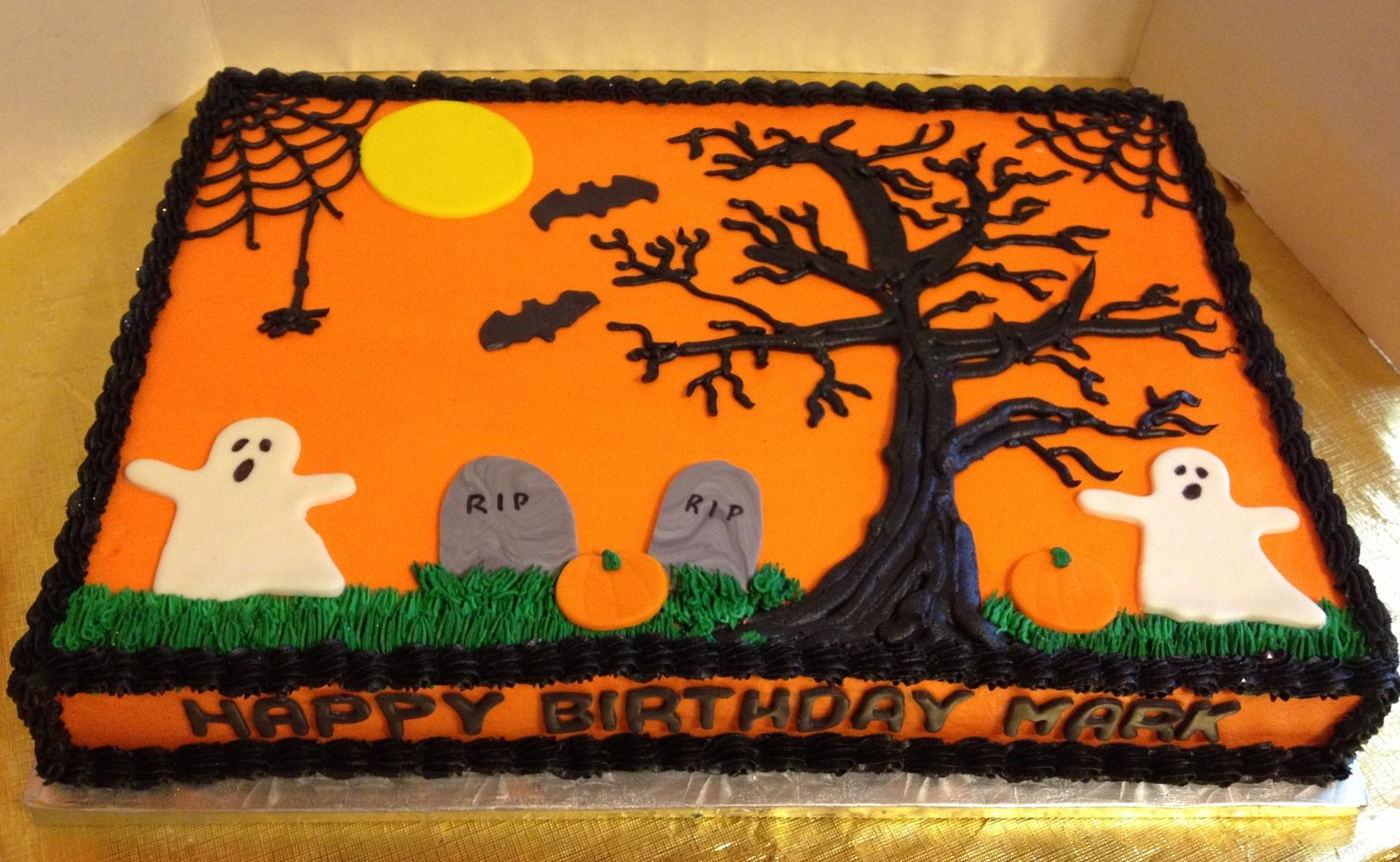 Halloween Sheet Cake
 Halloween Birthday Sheet Cake