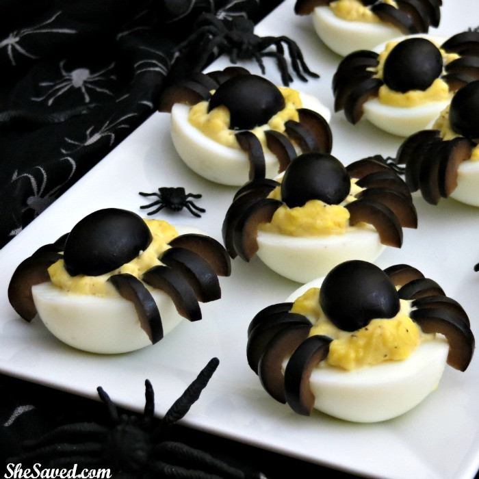 Halloween Side Dishes
 Halloween Side Dish Spooky Deviled Egg Spiders SheSaved