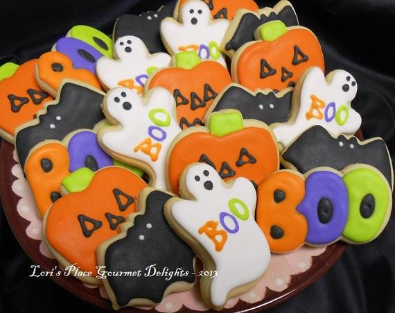 Halloween Themed Cookies
 Decorated Mini Mix Halloween Decorated Cookies Ghosts