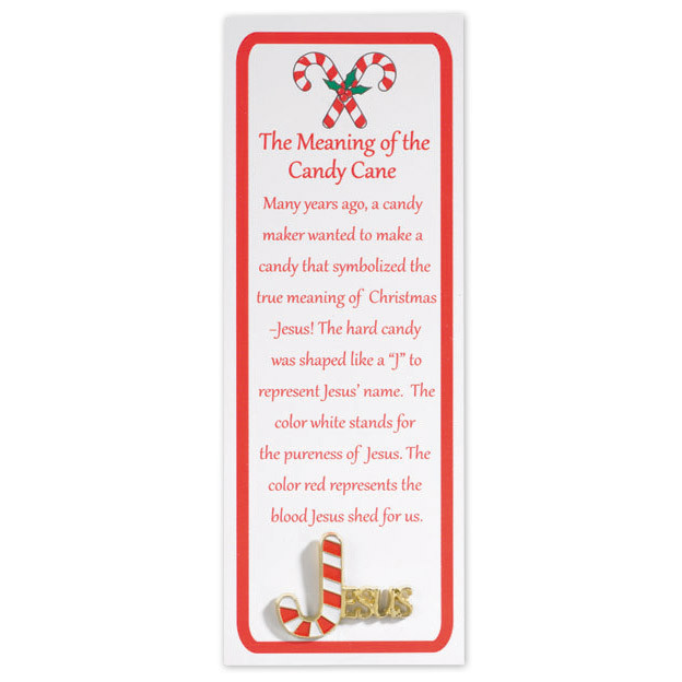 Hard Candy Christmas Meaning
 Story of the Candy Cane Lapel Pin with Bookmark 12 pk