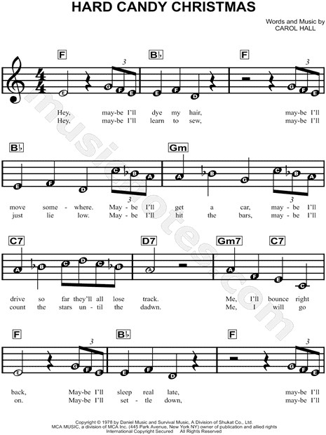 Hard Candy Christmas Song
 Dolly Parton "Hard Candy Christmas" Sheet Music for