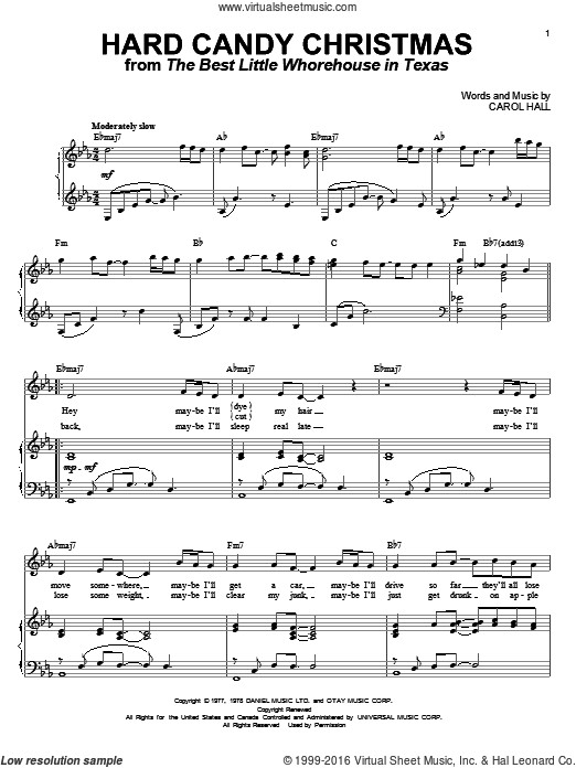 Hard Candy Christmas Song
 Hall Hard Candy Christmas sheet music for voice and piano