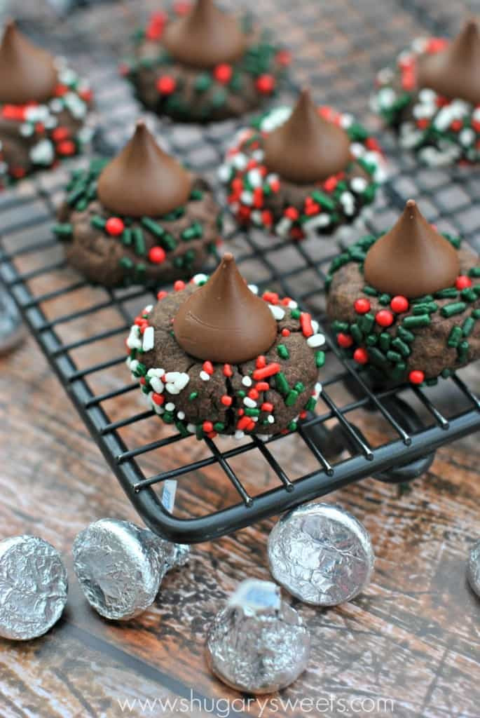 Hershey Kisses Christmas Cookies
 Chocolate Sprinkle Kiss Cookies Shugary Sweets