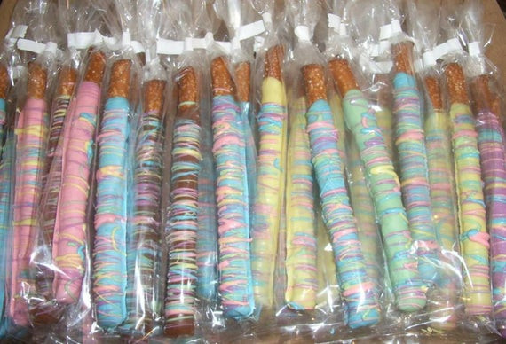 Individually Wrapped Christmas Candy
 Gourmet Chocolate Covered Pastel Pretzel Rods 2 Dozen