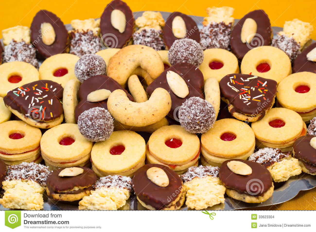 Kinds Of Christmas Cookies
 Closeup Cookies Stock Image