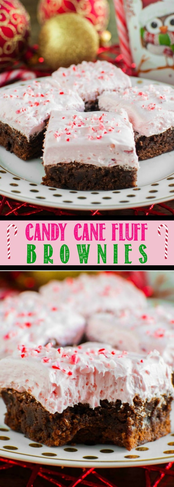 Light Christmas Desserts
 Candy Cane Fluff Brownies Back for Seconds