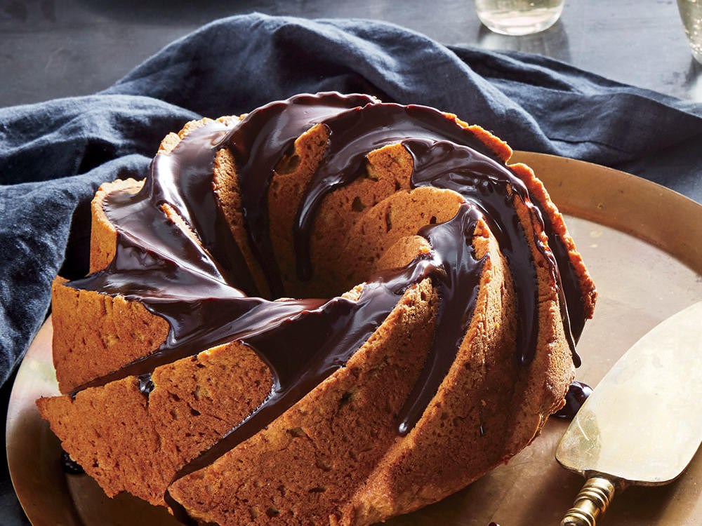 Light Thanksgiving Desserts
 Pumpkin Bundt Cake with Chocolate Glaze Recipe Cooking Light