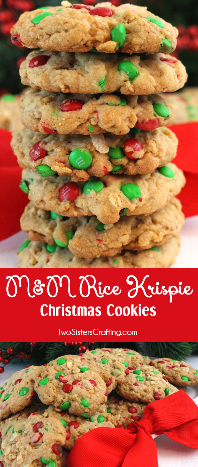 M M Christmas Cookies
 M&M Rice Krispie Christmas Cookies Two Sisters