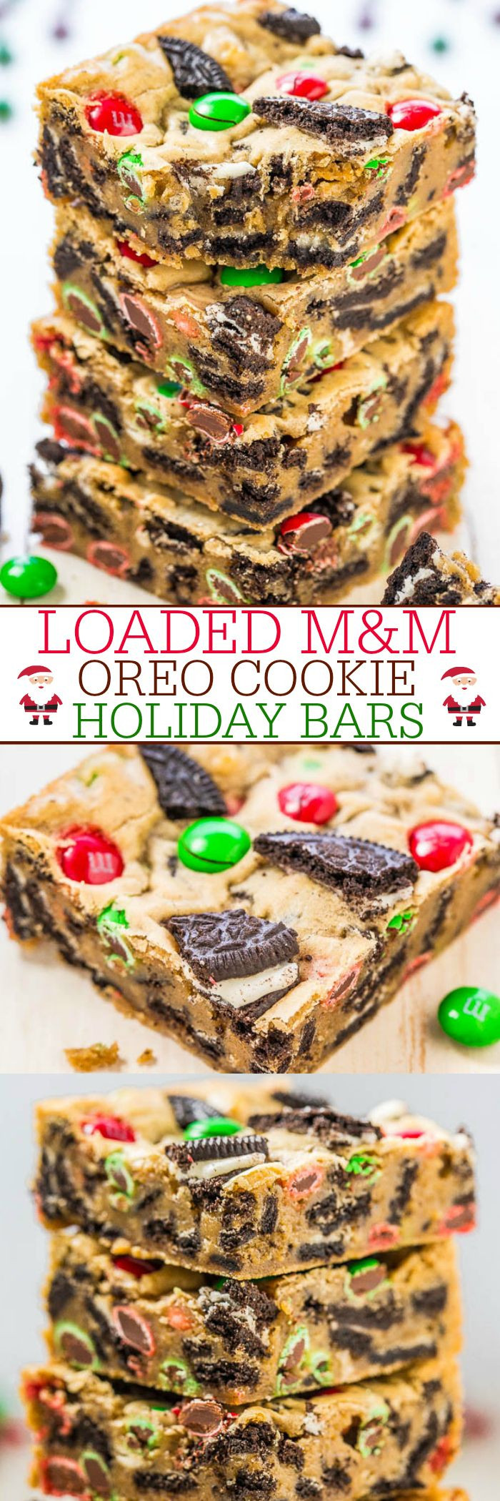M&amp;M Christmas Cookies Recipe
 Loaded M&M Oreo Cookie Holiday Bars Recipe