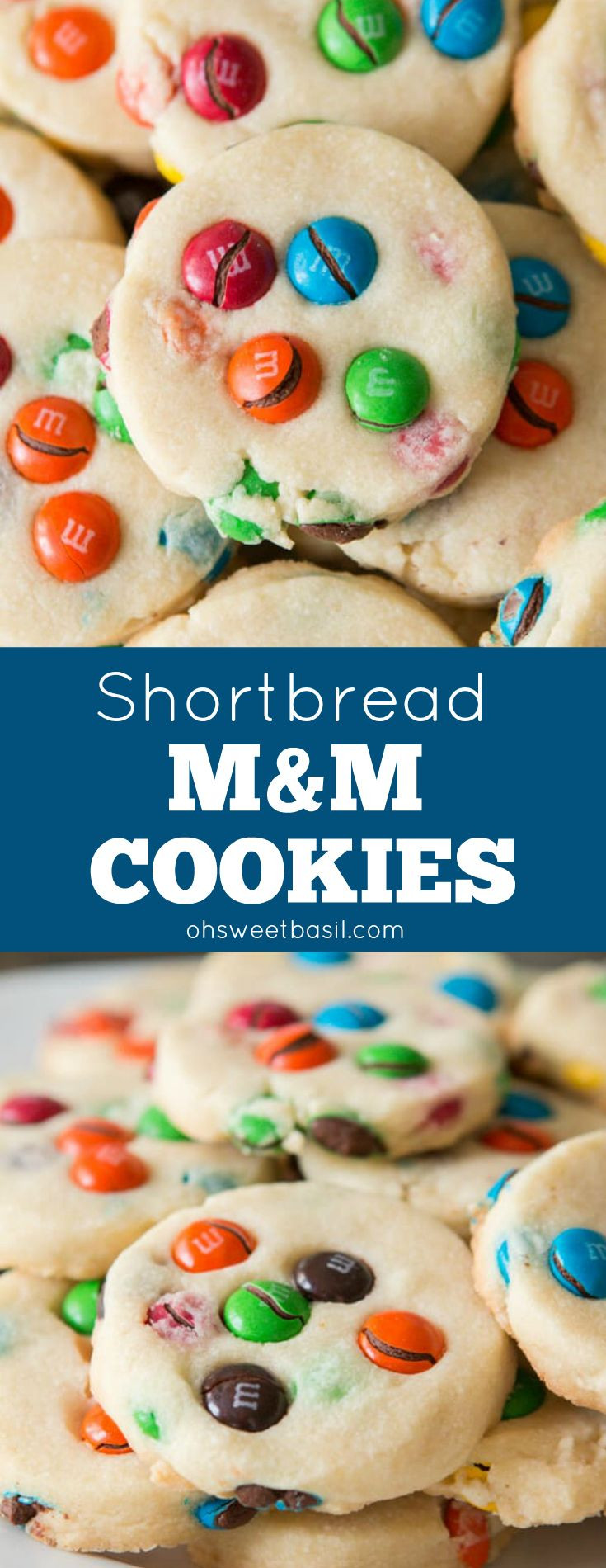 M&amp;M Christmas Cookies Recipe
 Buttery shortbread m&m cookies We love making these