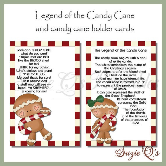 Meaning Of The Candy Cane For Christmas
 Legend of the Candy Cane Card Digital Printable Immediate