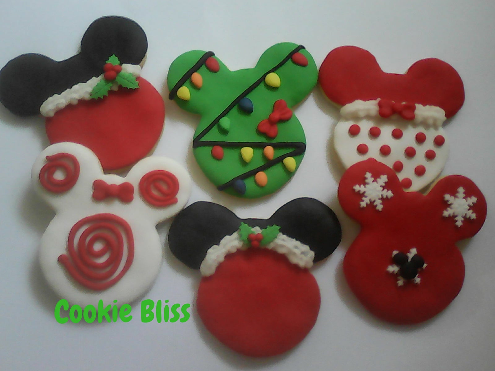 Mickey Mouse Christmas Cookies
 12 Mickey & Minnie Mouse Christmas Cookies Party Favors