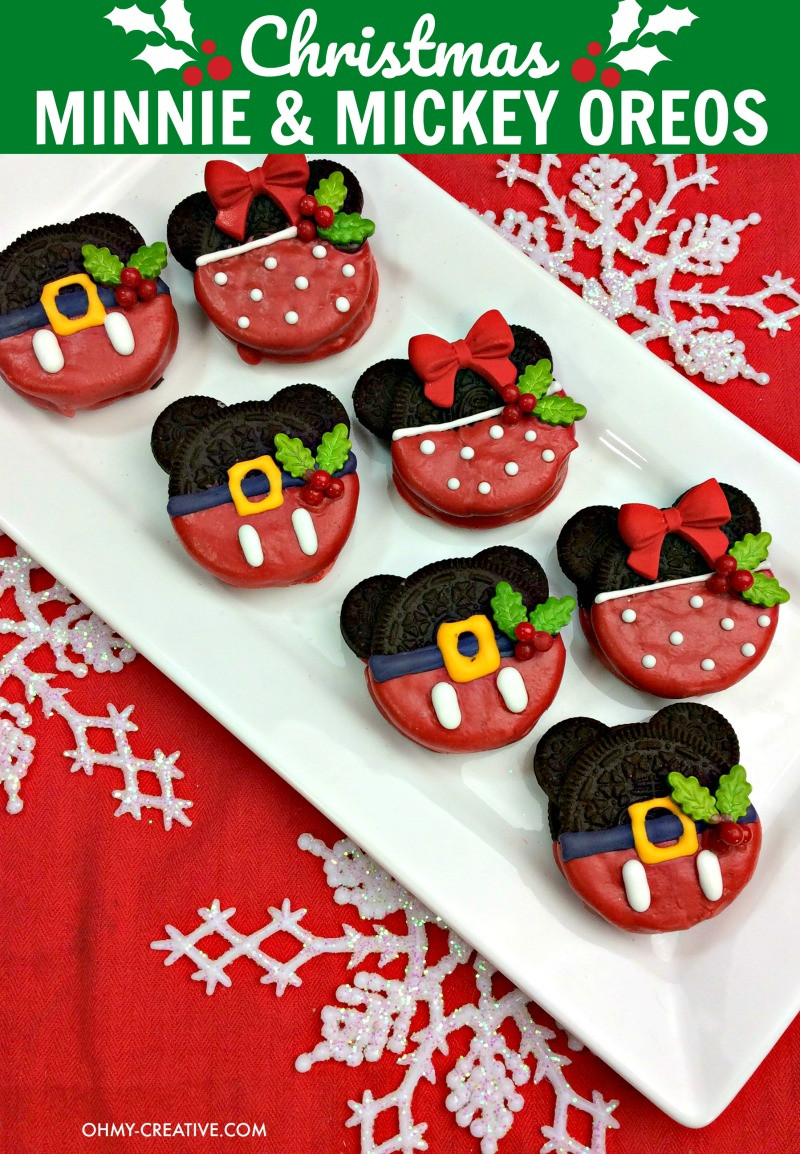 Mickey Mouse Christmas Cookies
 Christmas Minnie And Mickey Mouse Oreos Oh My Creative