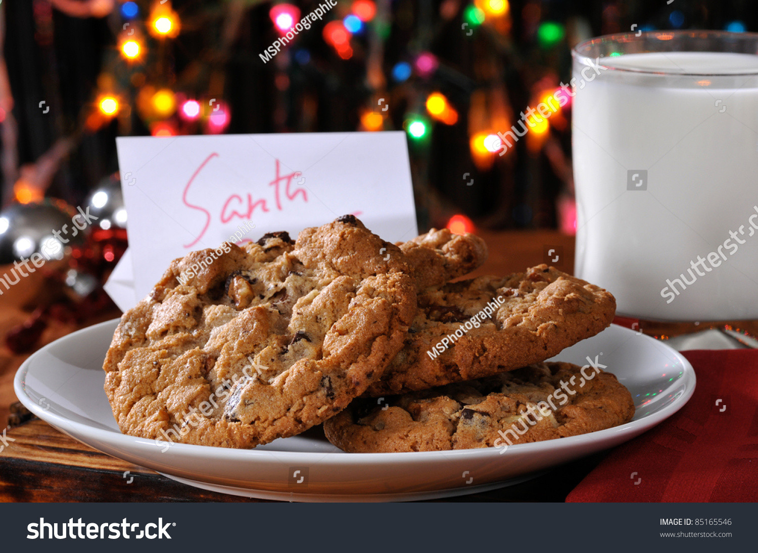 Milk And Cookies Christmas Song
 A Plate Chocolate Chip Cookies And A Glass Milk Left