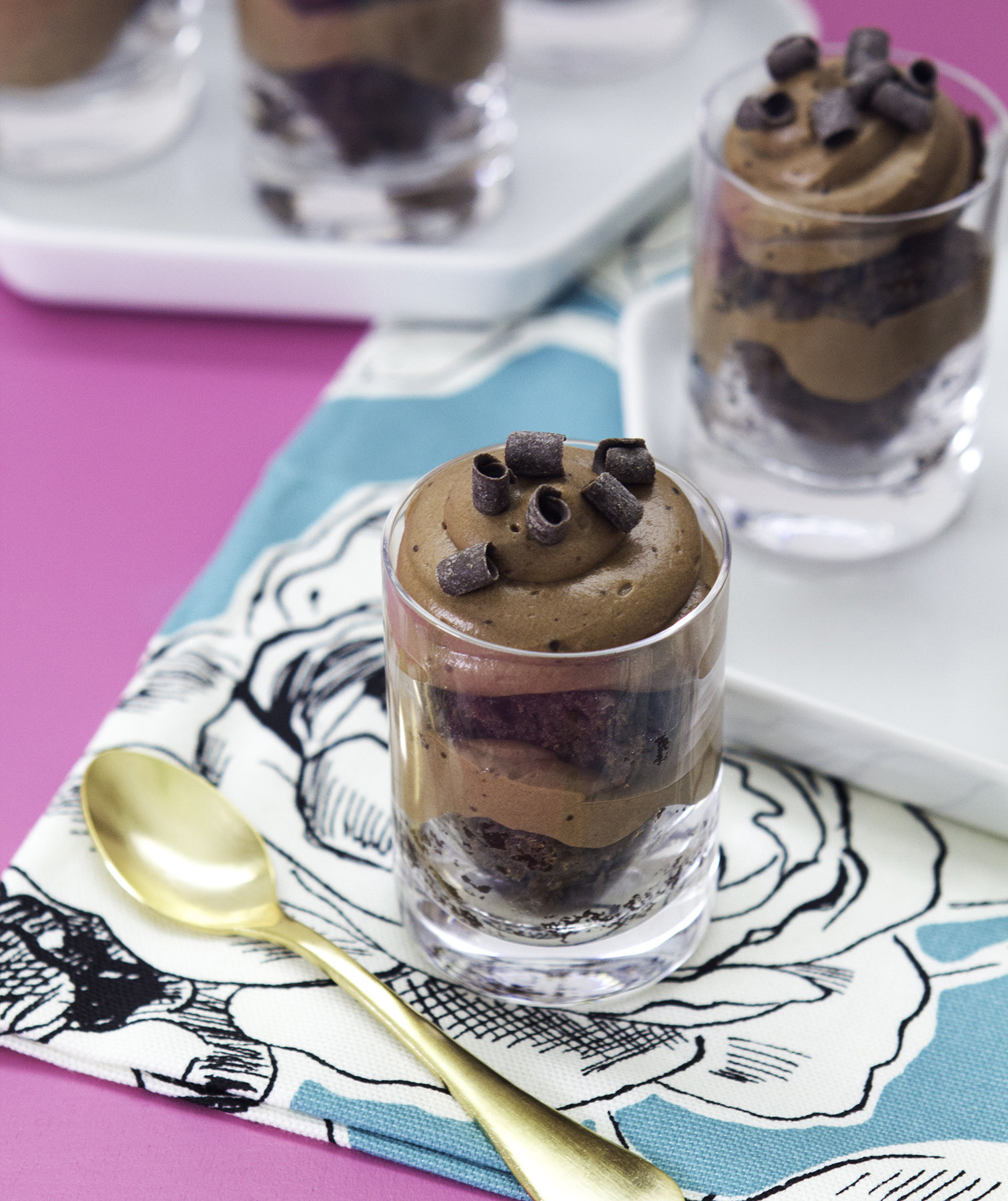 Mini Christmas Desserts
 Chocolate Mousse and Brownie Trifles
