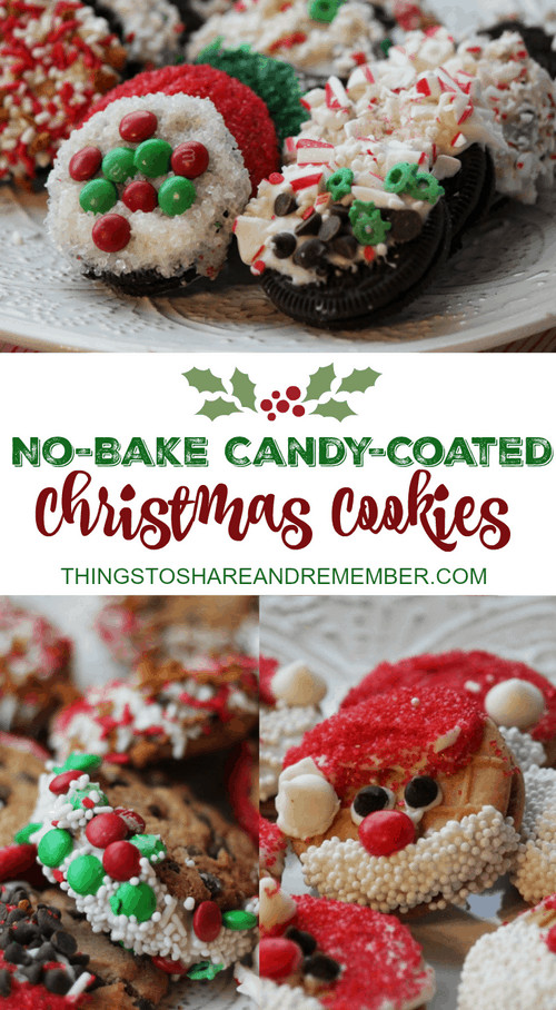 No Bake Christmas Cookies
 No Bake Candy Coated Christmas Cookies