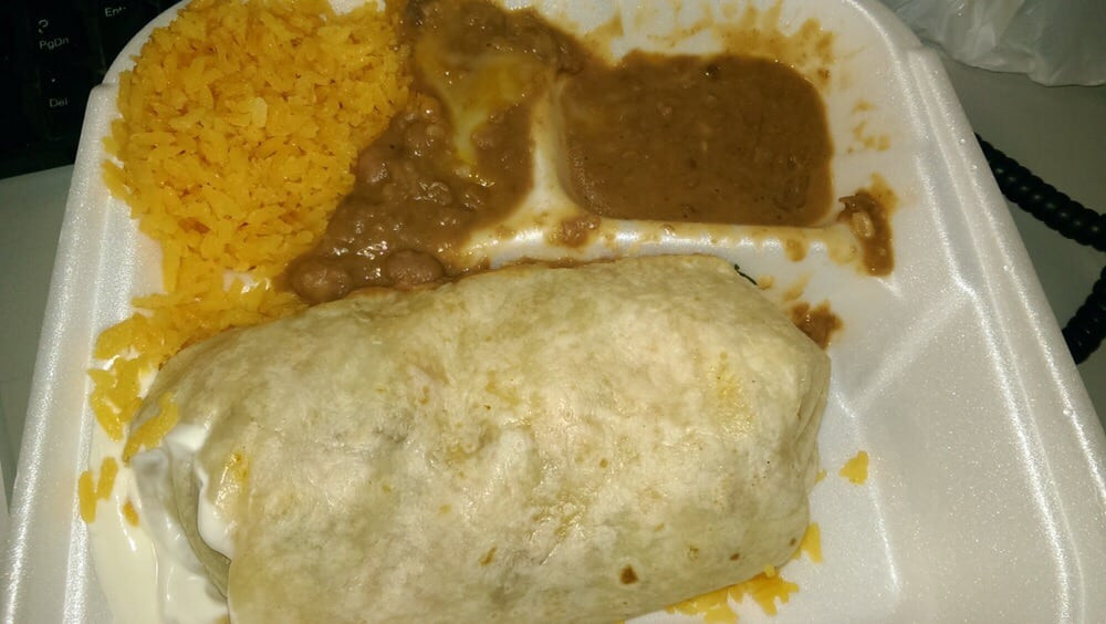 Noodles Menomonee Falls
 Lunch special ground beef burrito with beans and rice It