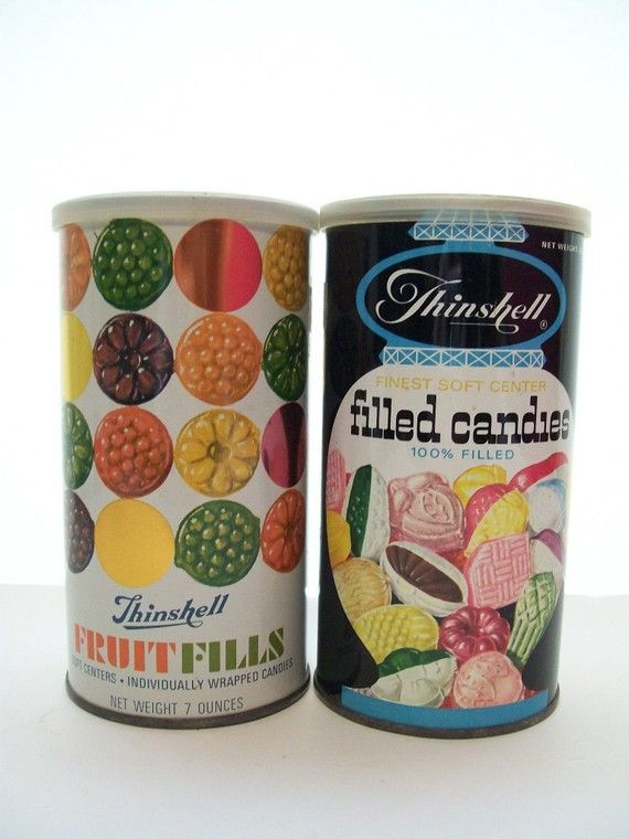 Old School Christmas Candy
 Pair of Vintage Old School Fruit Filled Candy Tins