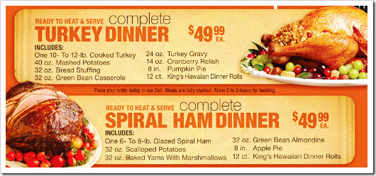 Order Thanksgiving Dinner Safeway
 SaveMart Thanksgiving Dinners 2011