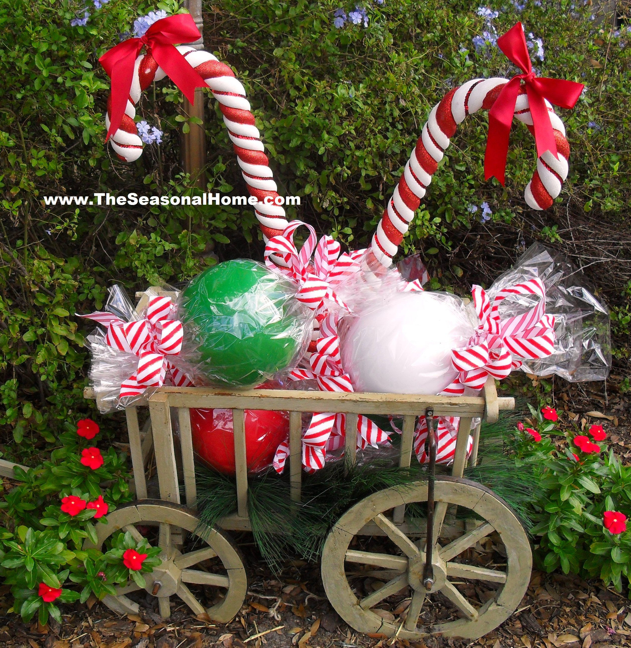 Outdoor Christmas Candy Decorations
 HOW TO DIY Outdoor Candy on The Seasonal Home blog