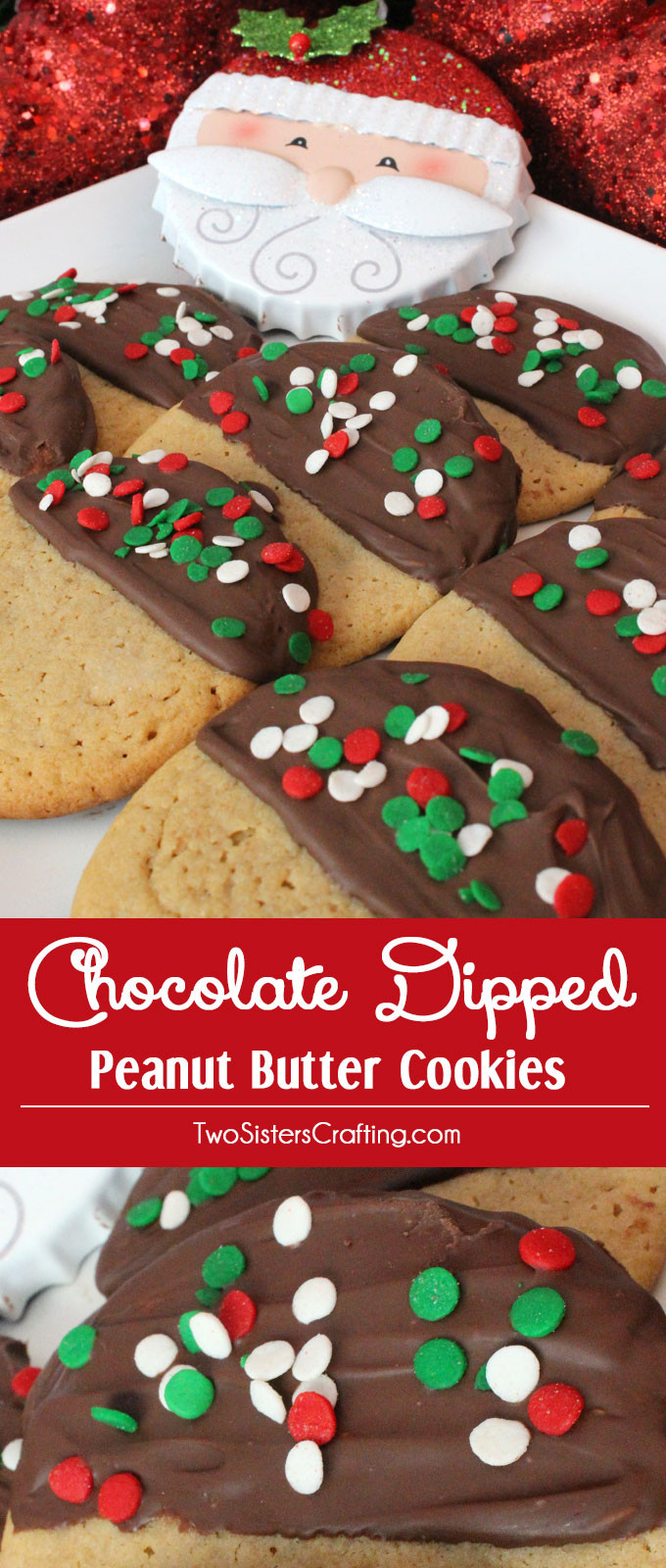 Peanut Butter Christmas Cookies
 Chocolate Dipped Peanut Butter Christmas Cookies Two Sisters
