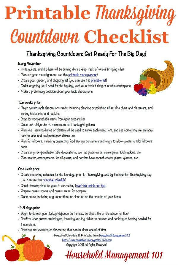 Planning Thanksgiving Dinner Checklist
 Free Printable Thanksgiving Planner 5 Forms Included