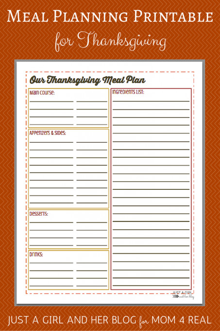 Planning Thanksgiving Dinner Checklist
 Thanksgiving Menu Meal Planning Free Printable Mom 4 Real