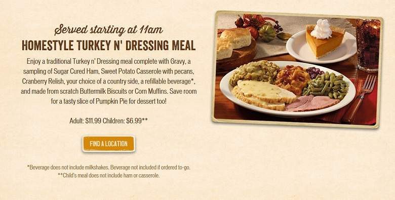 Polly'S Pies Thanksgiving Dinner To Go
 Cracker Barrel Thanksgiving Dinner Menu 2015 & To Go Meals
