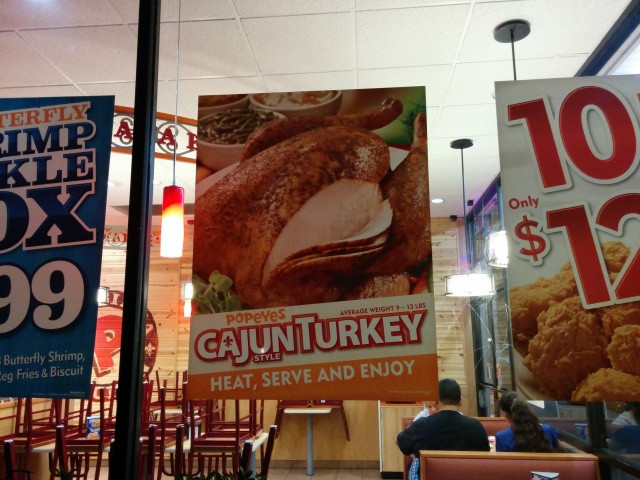 Popeyes Thanksgiving Turkey
 Popeyes Cajun Turkeys Now Available for 2014