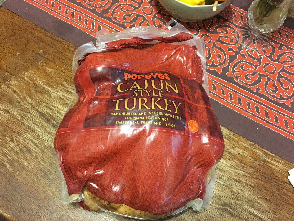 Popeyes Thanksgiving Turkey
 Popeyes sells Cajun turkey for Thanksgiving and it’s very