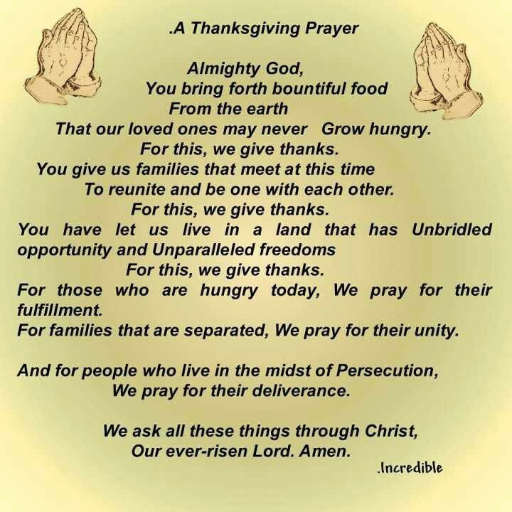 Prayer For Thanksgiving Dinner
 Thanksgiving Prayer Prayers Pinterest