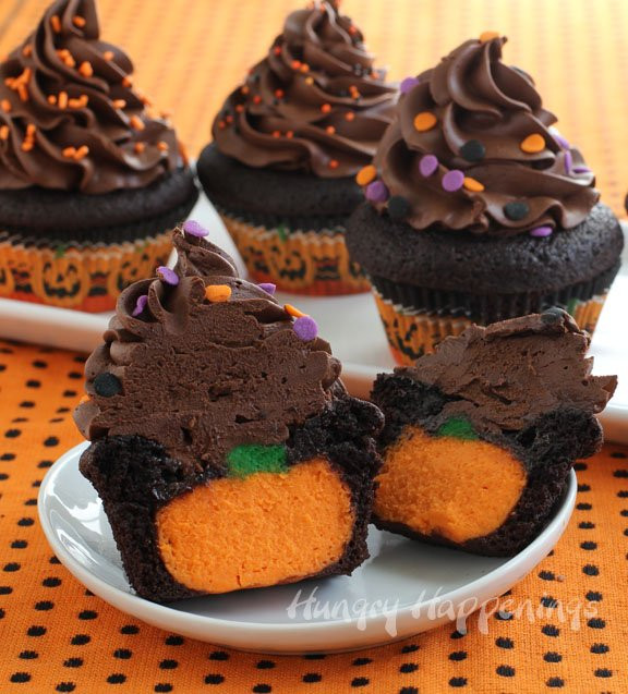 Recipe For Halloween Cupcakes
 Ultimate Cheesecake Stuffed Halloween Cupcakes Hungry