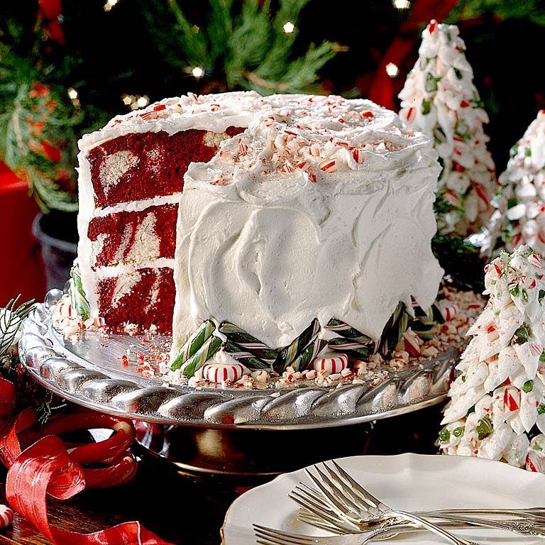 Red Velvet Christmas Cake
 Red Velvet Peppermint Cake Recipe