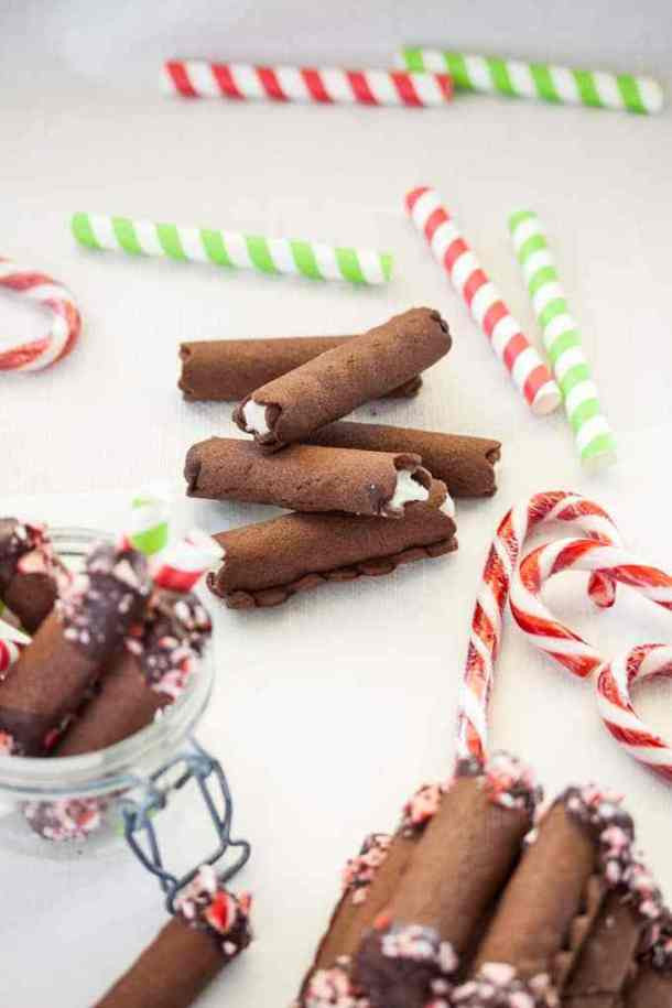 Rolled Christmas Cookies
 Rolled Peppermint Chocolate Christmas Cookies