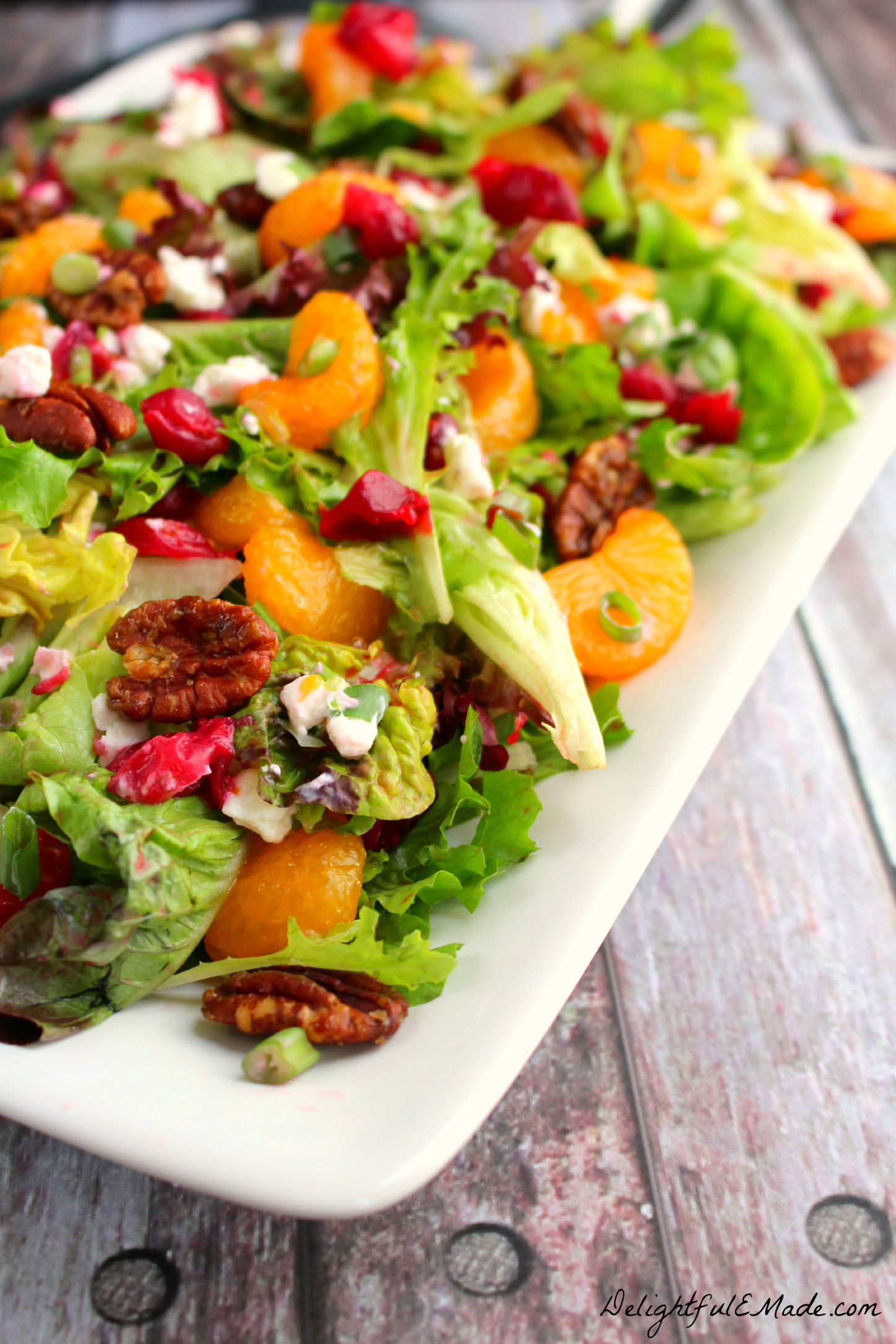 Salads For Christmas
 Cranberry Citrus Salad with Goat Cheese & Pecans