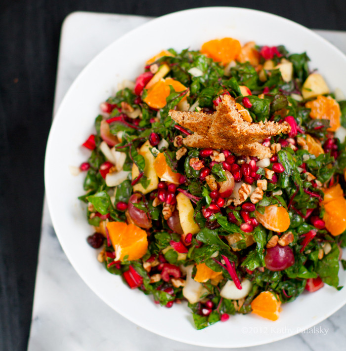 Salads For Christmas
 Christmas Tree Salad Pomegranate Pecans Raw Chard