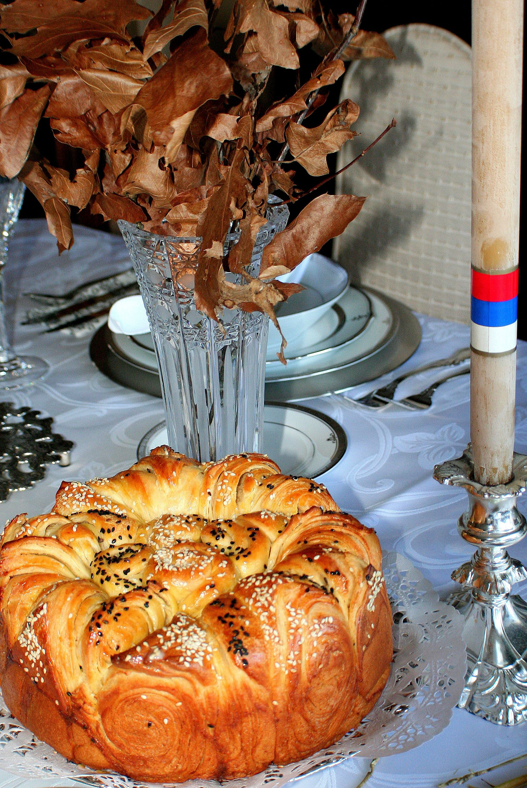 Serbian Christmas Bread
 A česnica is the ceremonial round loaf of bread that is